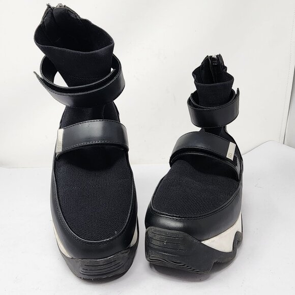 IRI VES Size 7 Black Outline Knit Leather High Top Sock Sneakers Womens - Picture 11 of 11